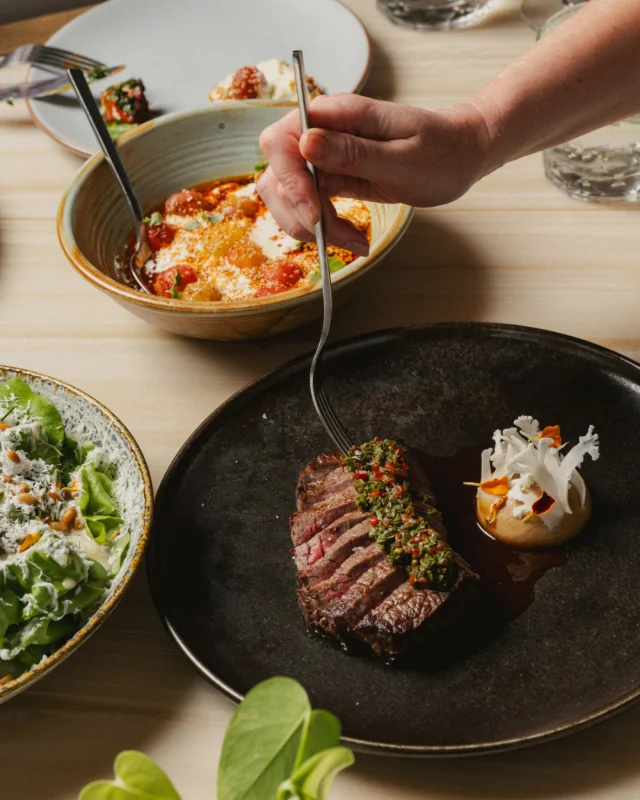 A table with a view, seasonal dishes on the plate and Sydney Harbour as the backdrop.

Join us at Me-Gal. Booking link in bio.